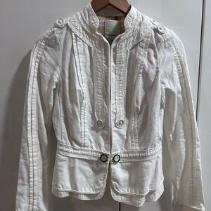 Elevenses Cream Utility Jacket with Button Accents